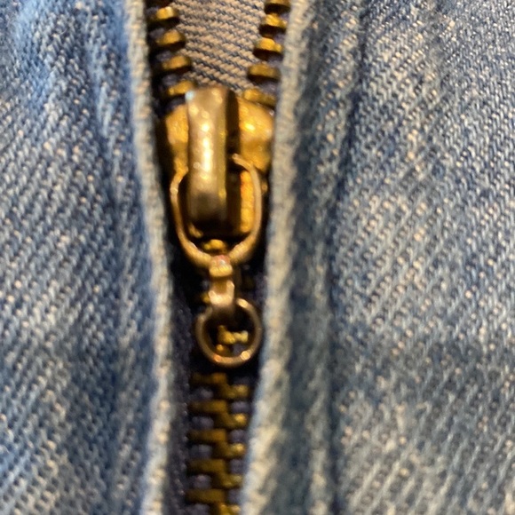 Jean jacket by Outbrook size ladies Small 24” long 23” armpit to armpit - Picture 12 of 13